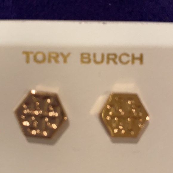Tory Burch Logo Gold Plated Earrings - Picture 2 of 7